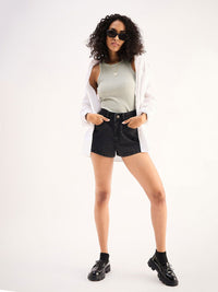 SASSAFRAS BASICS Ribbed Cotton Fitted Top