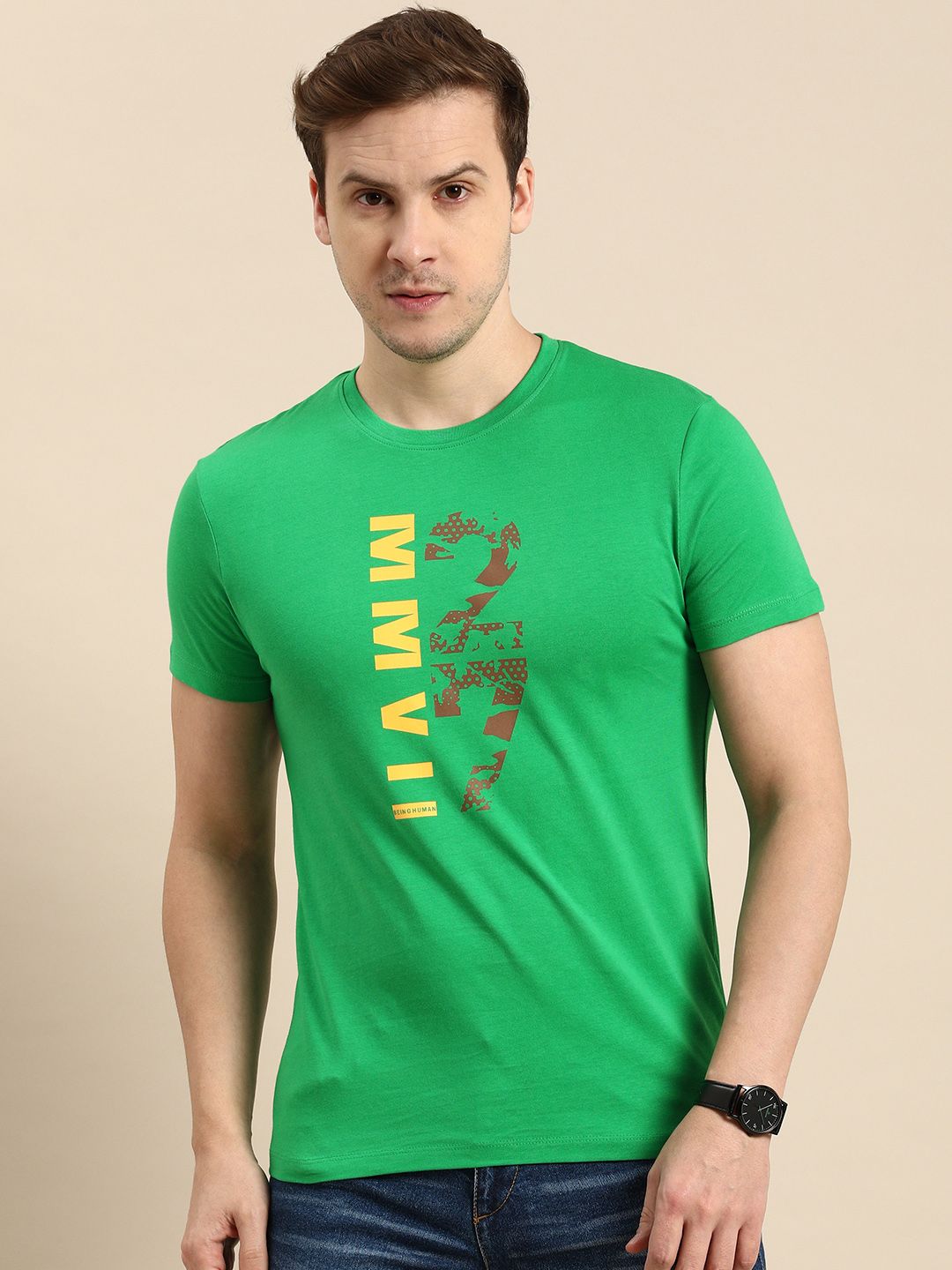 Being Human Printed Pure Cotton T-shirt