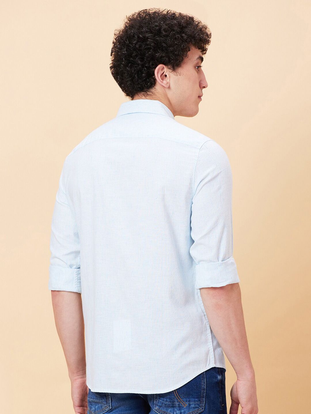 Being Human Slim Fit Vertical Striped Button-Down Collar Casual Shirt