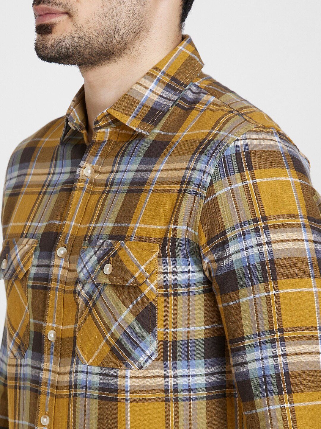 SPYKAR Classic Tartan Checked Opaque Regular Fit Cotton Casual Shirt
