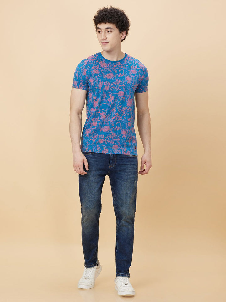Being Human Men Round Neck Floral Printed T-shirt