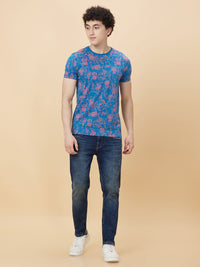 Being Human Men Round Neck Floral Printed T-shirt