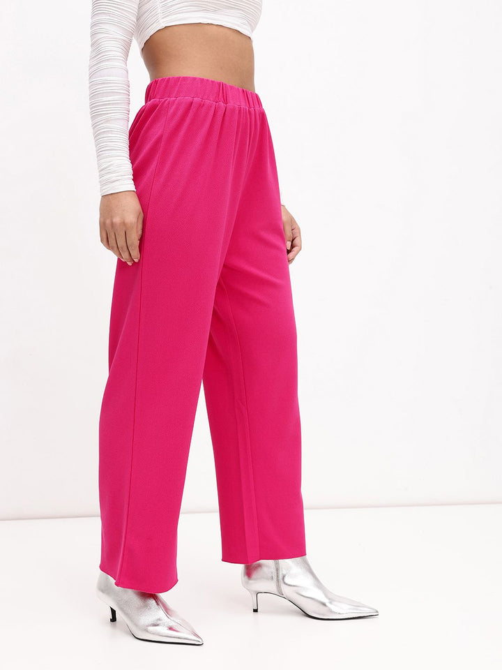 DressBerry Women Vibrant Vividness Self Design Trousers