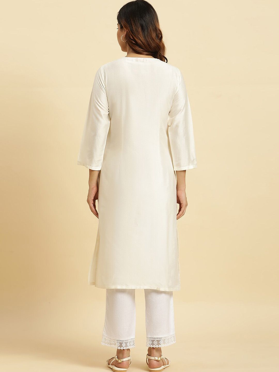 W Ethnic Motifs Embroidered Straight Kurta