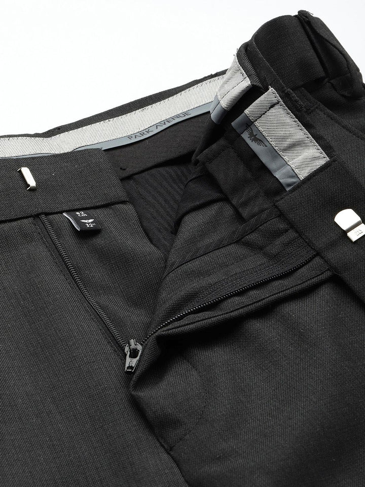Park Avenue Men Checked Slim Fit Formal Trousers