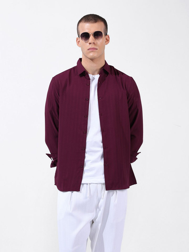 The Indian Garage Co Men Regular Fit Textured Resort Wear Shirt