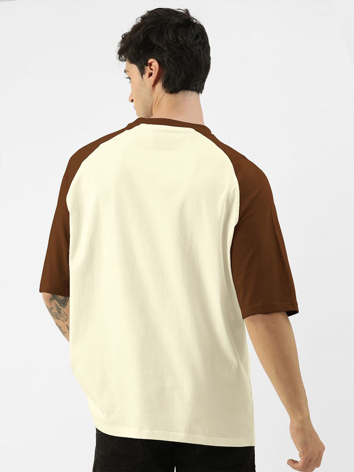 Maniac Colourblocked Raglan Sleeves Cotton Oversized T-shirt