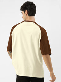 Maniac Colourblocked Raglan Sleeves Cotton Oversized T-shirt