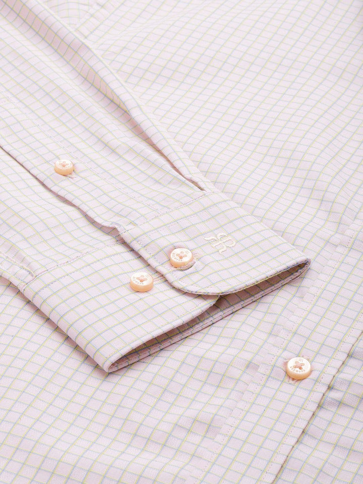 Raymond Slim Fit Grid Tattersall Checked Pure Cotton Formal Shirt