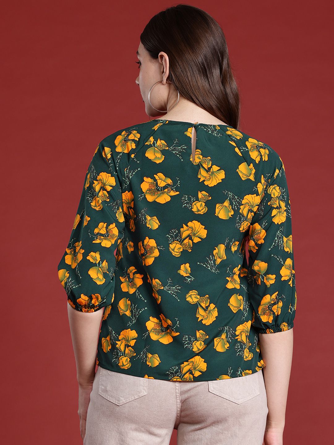 all about you Floral Print Puff Sleeve Top