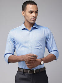 Park Avenue Pure Cotton Self Design Textured Slim Fit Opaque Formal Shirt