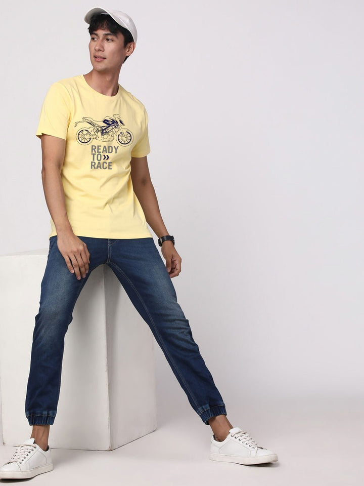 ADRO Men Graphic Printed Round Neck Cotton T-shirt
