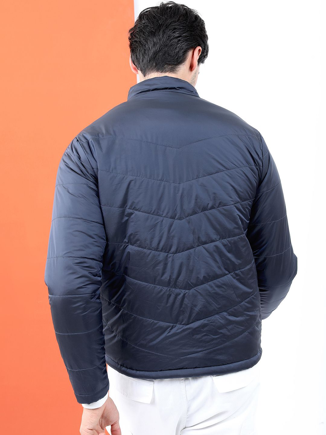 HIGHLANDER Men Navy Blue Padded Jacket