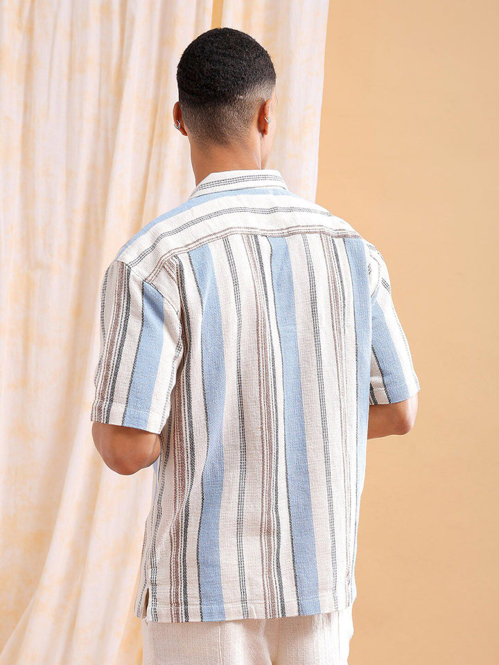 The Indian Garage Co Men Relaxed Fit Striped Resortwear Shirt