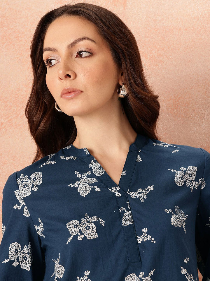 all about you Floral Print Puff Sleeves Cotton Top
