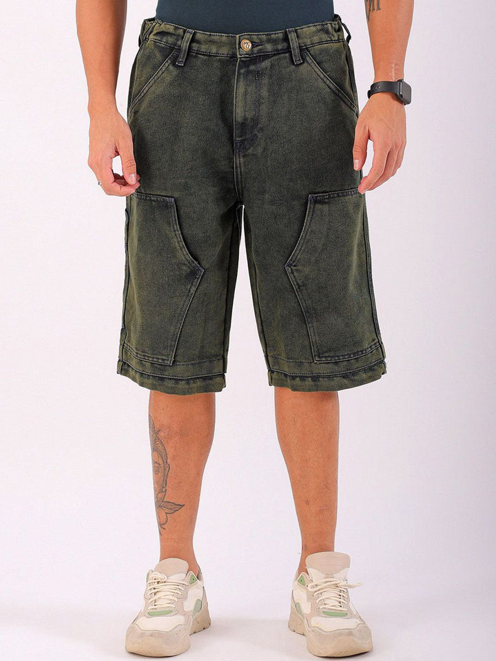 The Indian Garage Co Men Mid-Rise Denim Relaxed Fit Shorts
