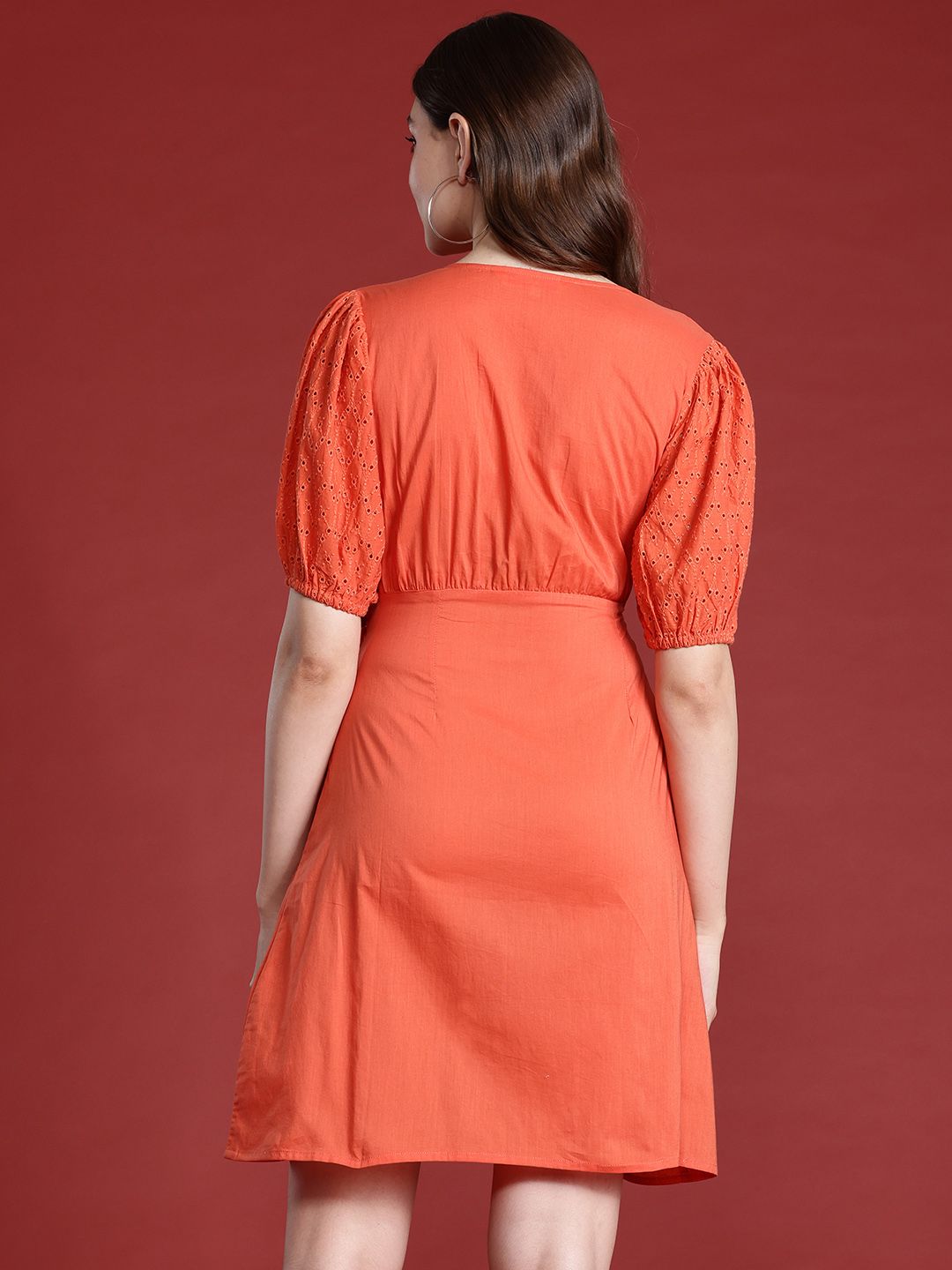 all about you Puff Sleeve Mini Wrap Dress