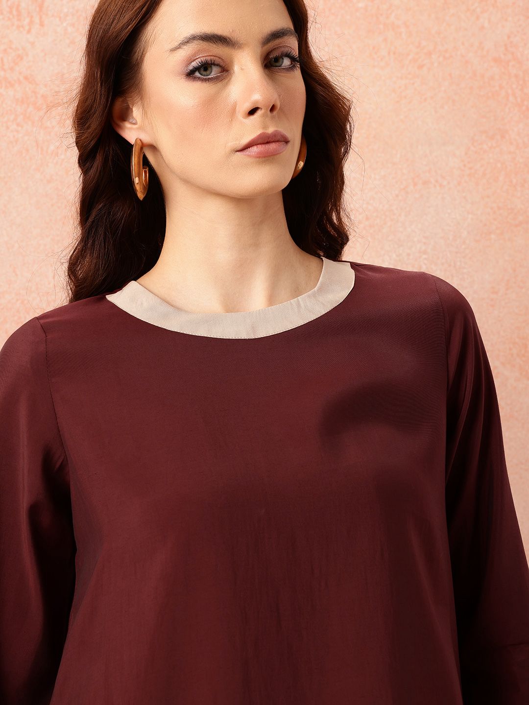 all about you Contrast Neck Ethnic Co-Ords