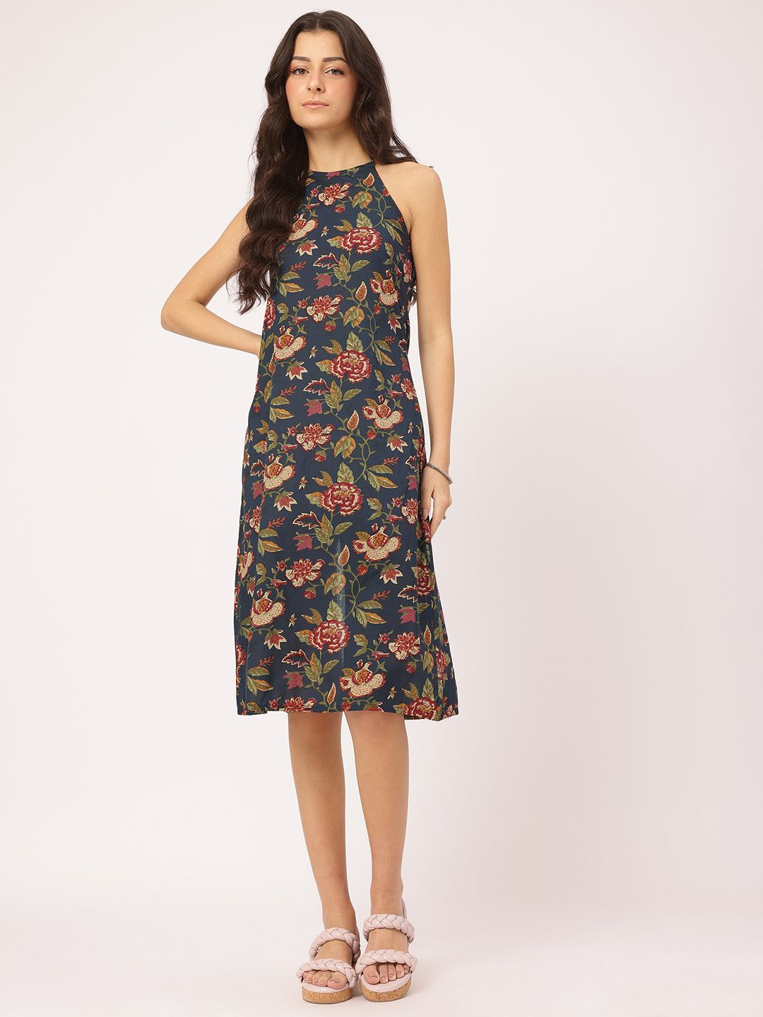 DressBerry Wildflower Wonder Halter Haul Cotton Cambric Dress