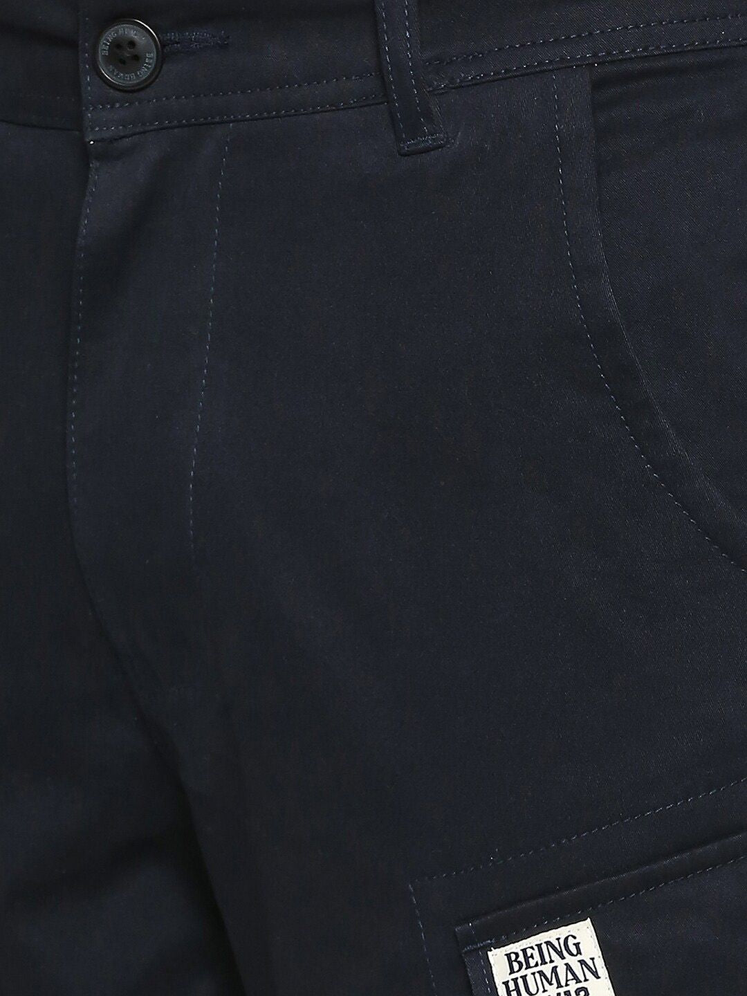 Being Human Men Slim Fit Mid-Rise Plain Cargos