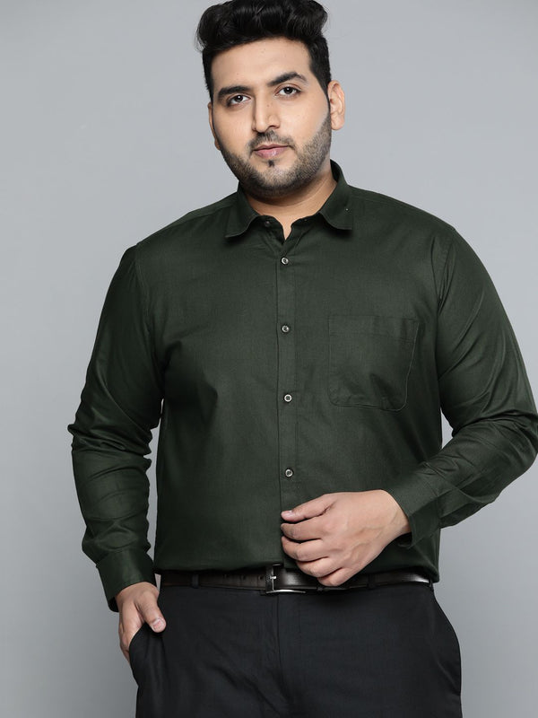 DENNISON Men Green Smart Slim Fit Opaque Formal Shirt