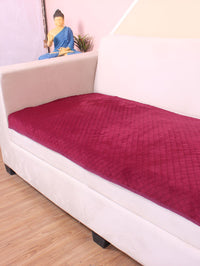 STITCHNEST Maroon Self Design 1 Seater Sofa Cover