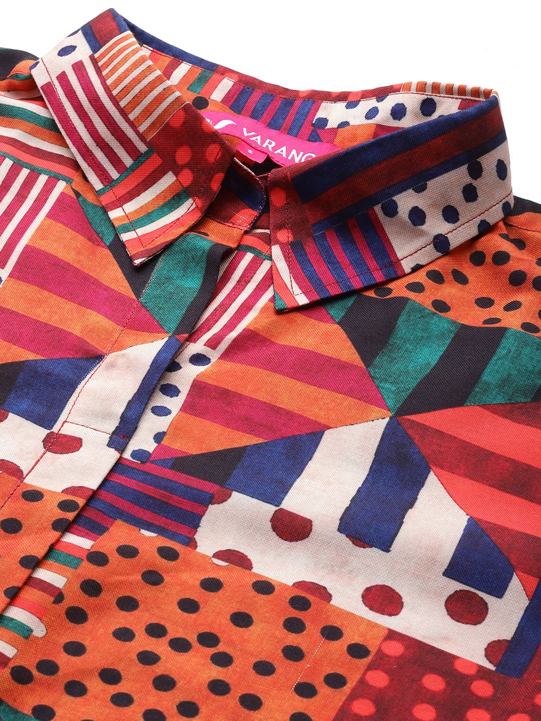 Varanga Printed Shirt Collar Kurta with Trousers