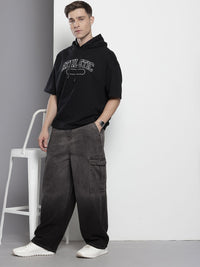The Indian Garage Co Men Pure Cotton Skater Fit Cargo Style Jeans