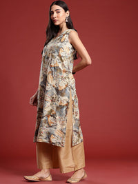 Anouk Floral Print Straight Kurta