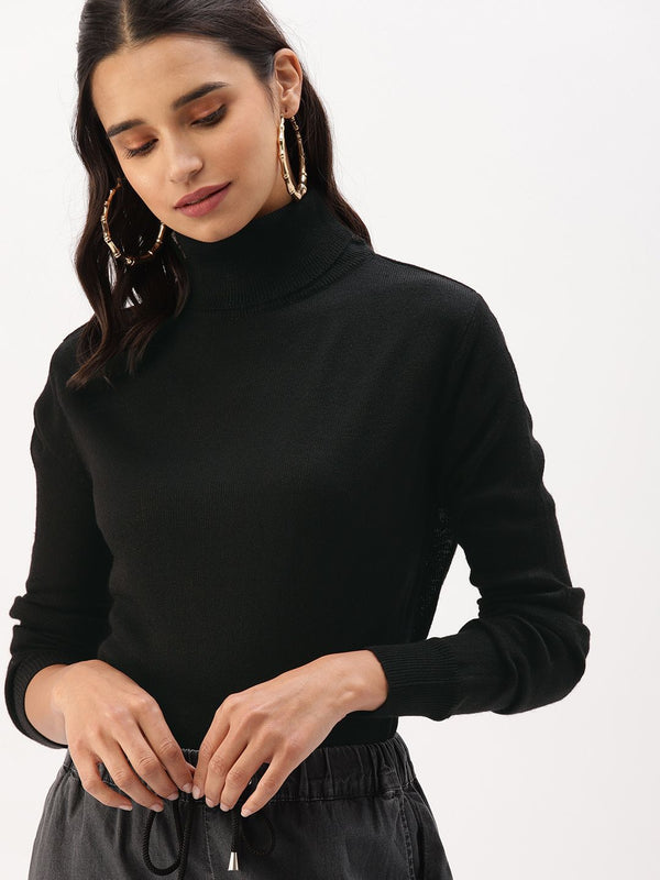 DressBerry Women Black Solid Sweater