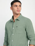 THE BEAR HOUSE Men Solid Cotton Slim Fit Casual Shirt