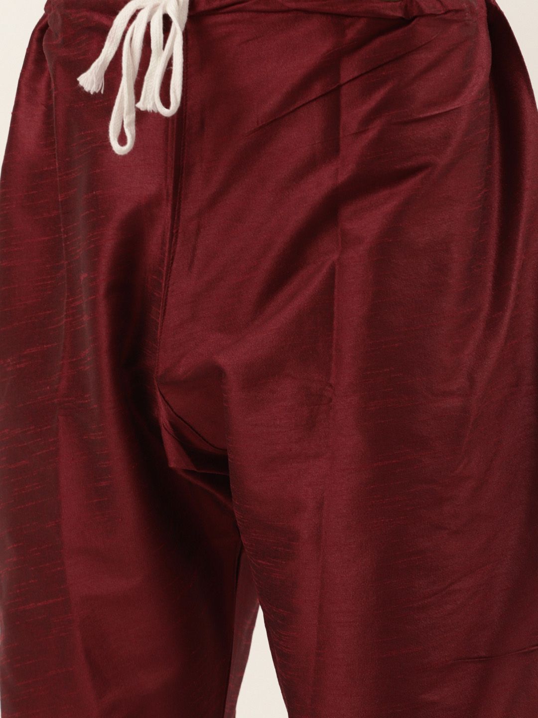 SOJANYA Men Maroon Kurta with Churidar & Nehru Jacket