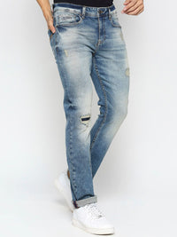 Being Human Men Mildly Distressed Heavy Fade Slim Fit Jeans