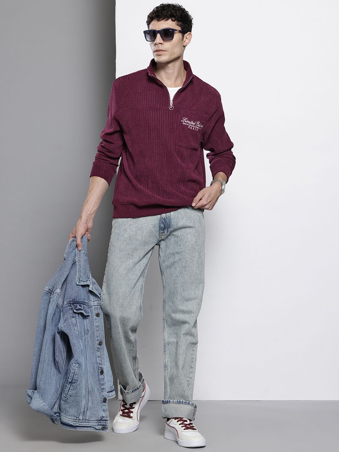 The Indian Garage Co Embroidered Corduroy Sweatshirt
