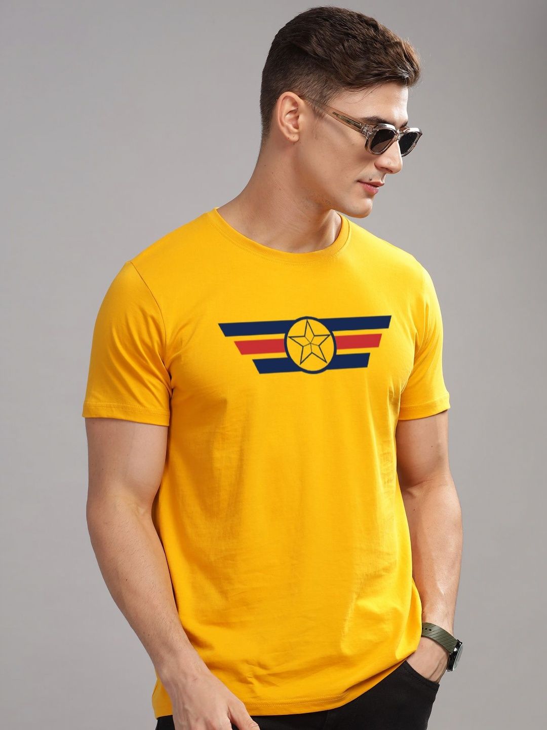 ADRO Men Typography Printed Applique T-shirt