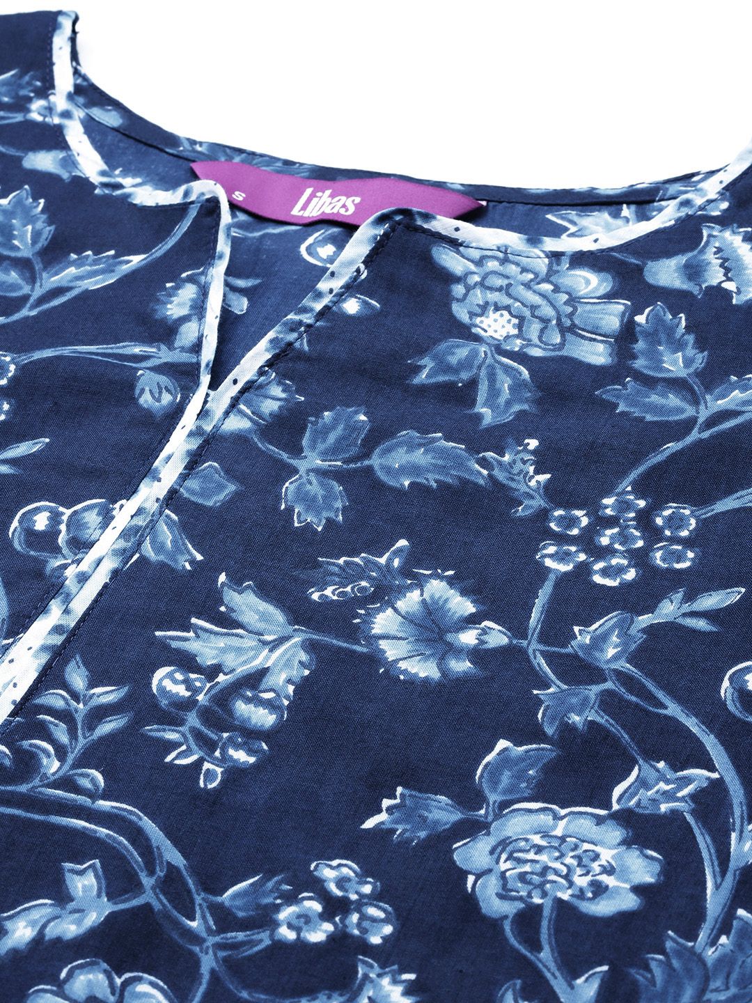 Libas Women Floral Printed Pure Cotton Kurta With Trousers & With Dupatta