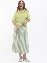 RAREISM Cable Knit Self Design Cowl Neck Ribbed Pullover