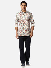 Park Avenue Abstract Printed Cotton Spread Collar Slim Fit Casual Shirt