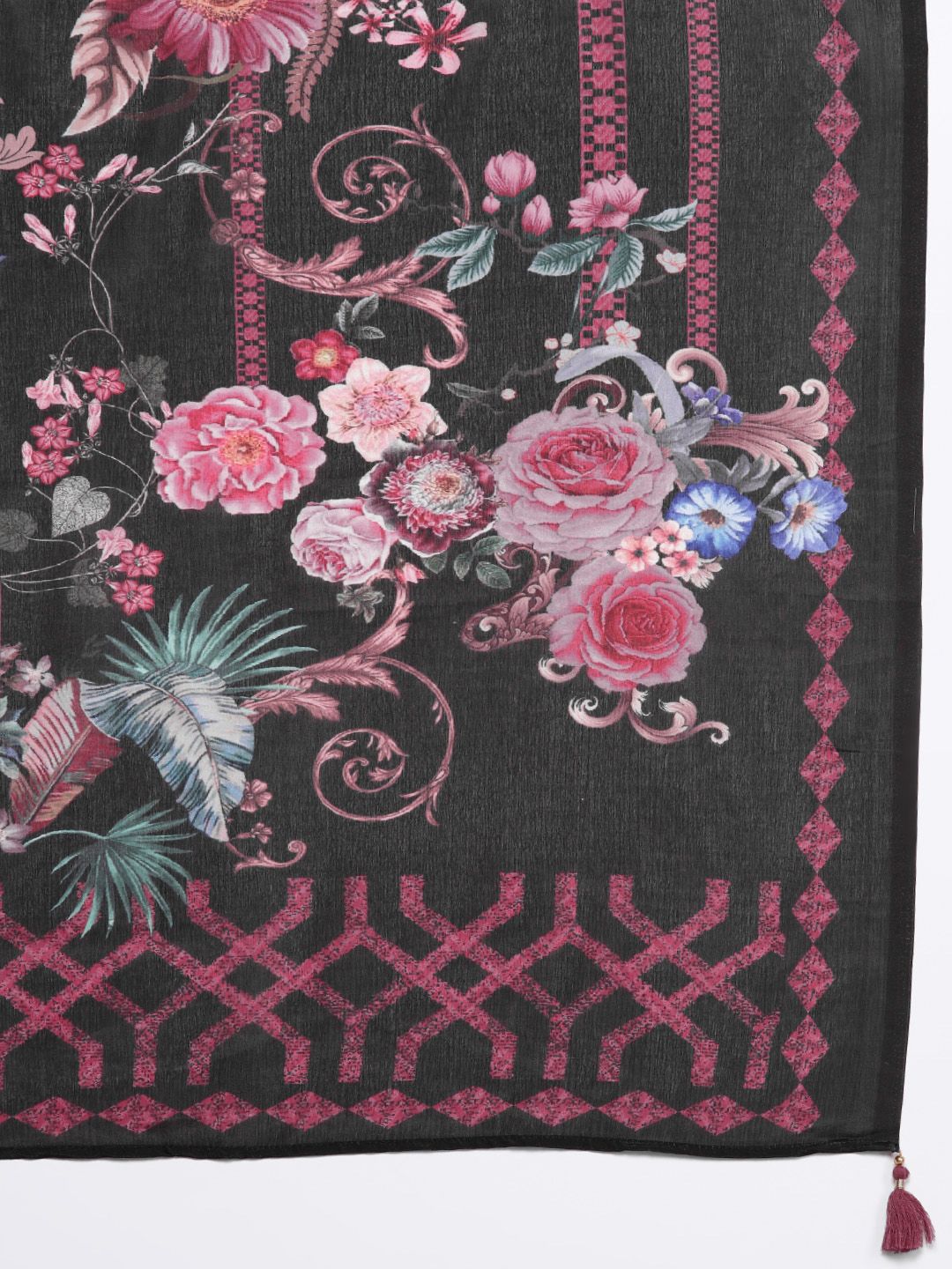 Indo Era Women Floral Embroidered Regular Thread Work Kurta with Trousers & Dupatta