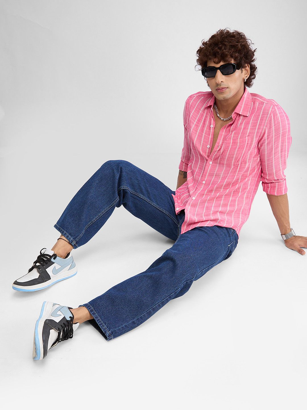 VASTRADO Men Classic Slim Fit Vertical Striped Casual Shirt