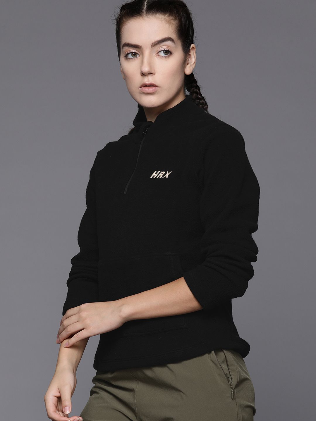 HRX by Hrithik Roshan High-Neck Full-Sleeves Outdoor Sweatshirt
