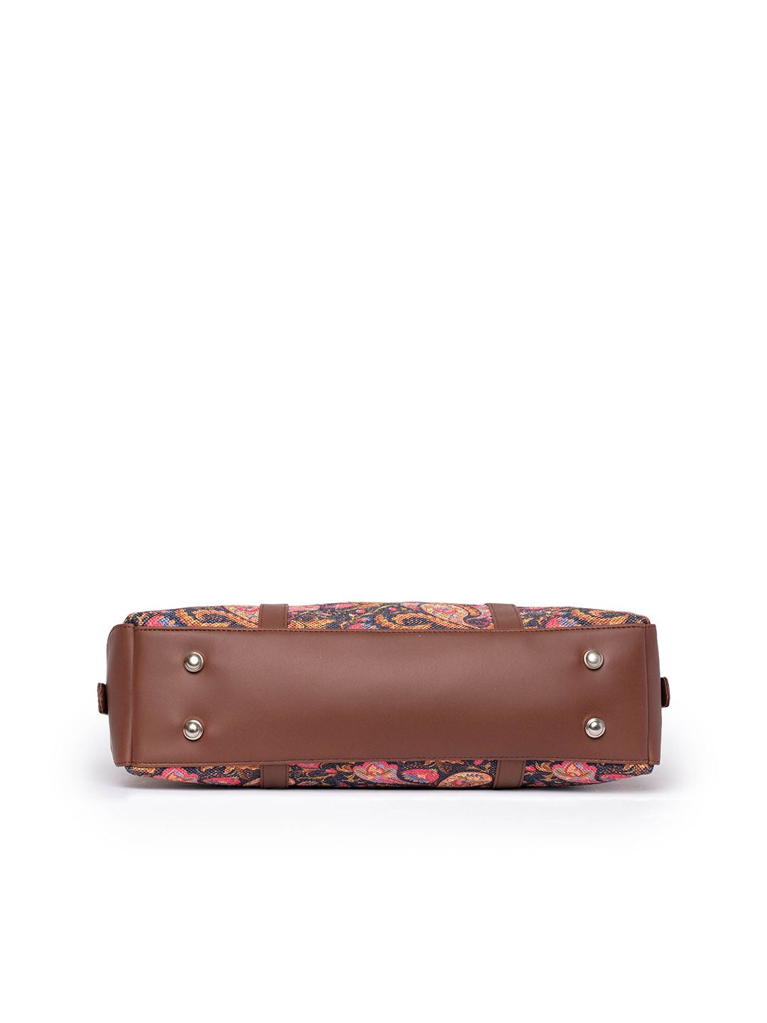 ZOUK Navy Blue & Pink Printed Vegan Leather Sustainable Shoulder 16 Inch Laptop Bag