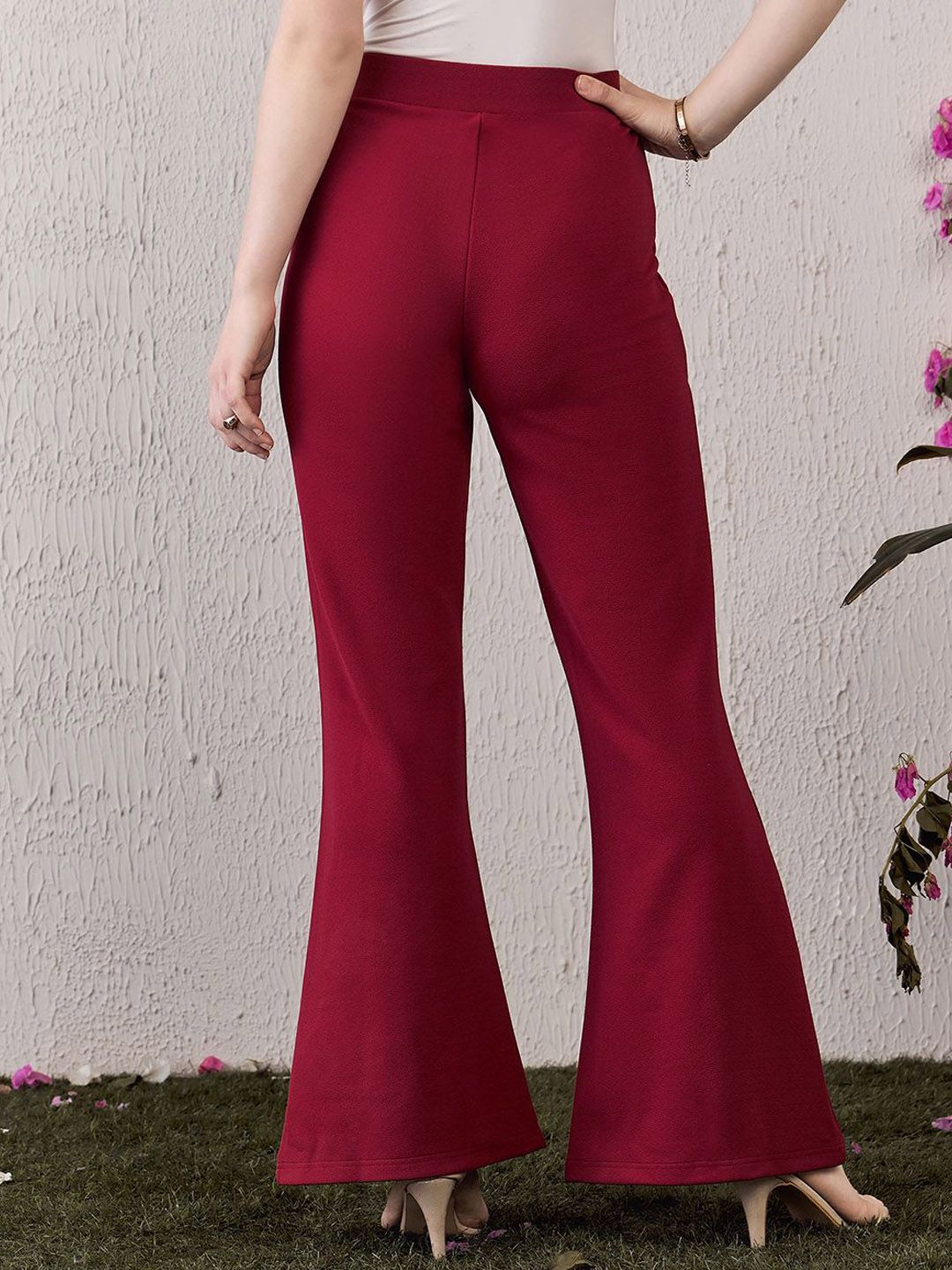 Berrylush Women High-Rise Bootcut Trousers