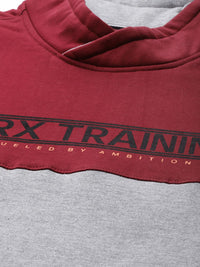HRX by Hrithik Roshan Men Grey & Maroon Colourblocked Training Sweatshirt