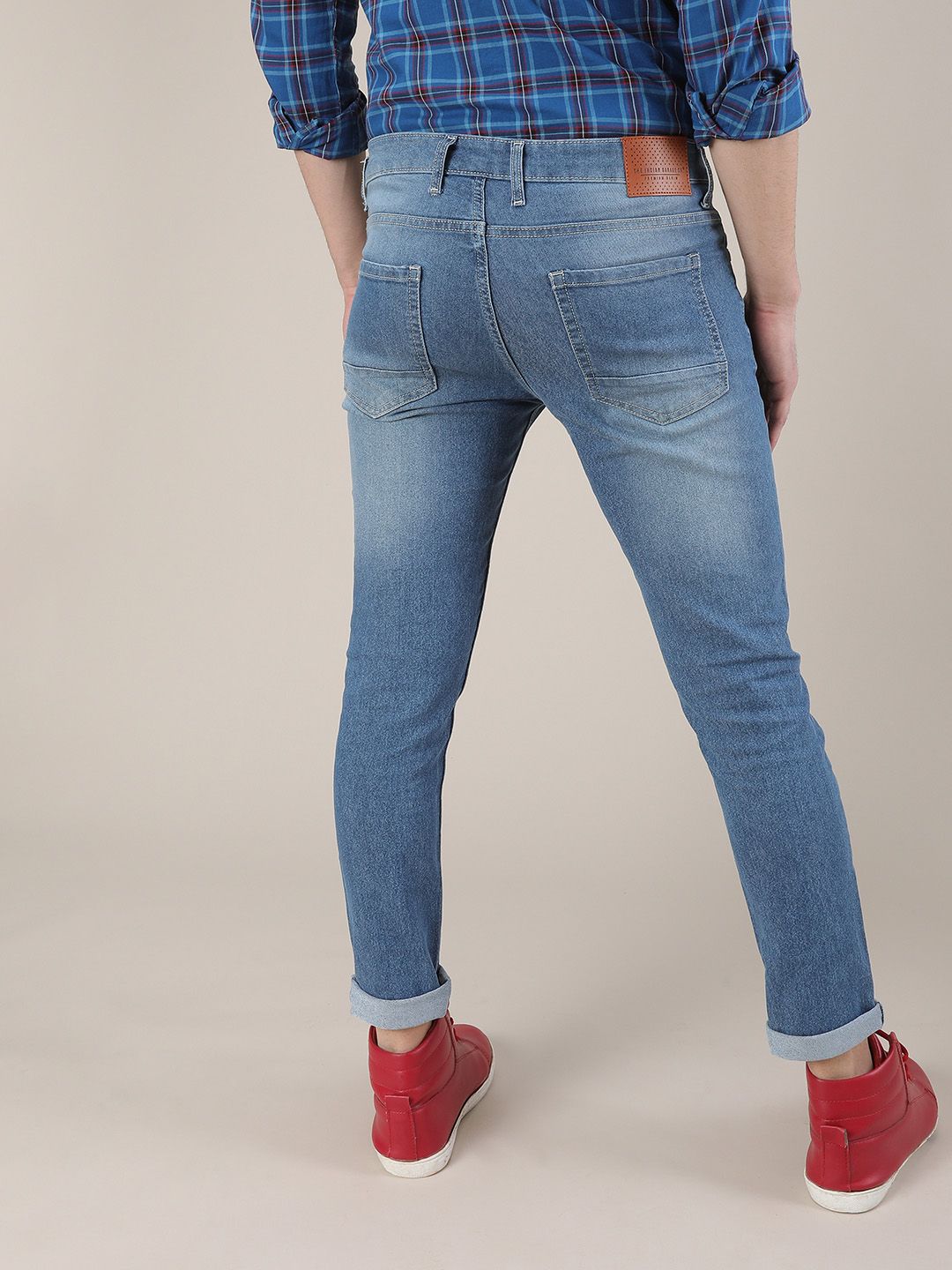 Garage India CO Men Biru Slim Slim Fit Mid-Rise Clean Clean Melihat Seluar Jeans