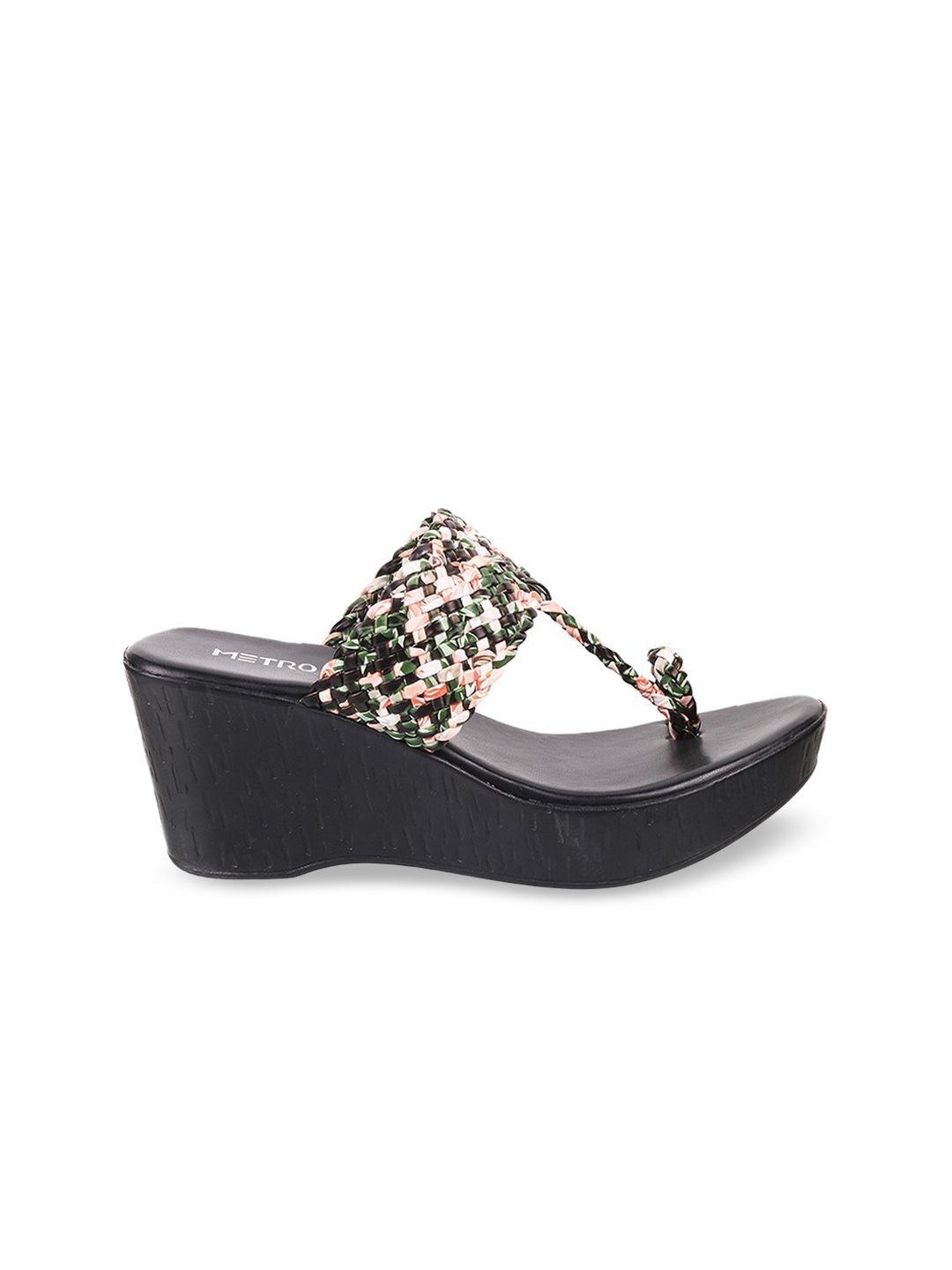 Metro Printed Round Toe Wedge Heels
