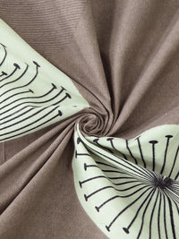 KLOTTHE Coklat Floral Polycotton 210 TC Single Cadar Halus dengan Sarung Bantal-85 x 59 inci