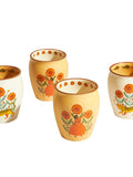 Chumbak Yellow 4 Pieces Marigold Printed Kulhad Gift Sets