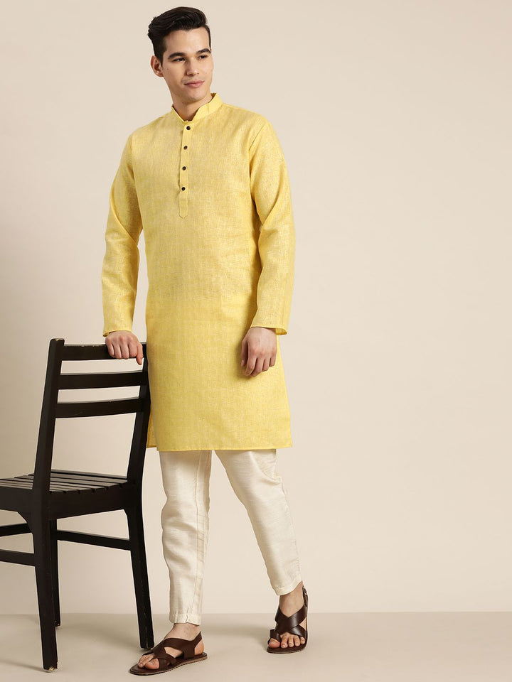 SOJANYA Checked Cotton Linen Kurta