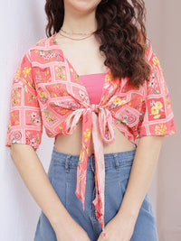 DressBerry Floral Fantasy Knot Top With Bandeau